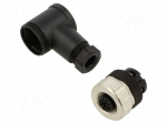 Connector: M12 | plug | PIN: 4 | female | 60V | angled 90&deg; | for cable