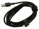 Cable | USB 2.0 | Apple Lightning plug,USB A plug | 2m | black | 2.4A
