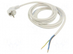 Cable | 3x0.75mm2 | CEE 7/7 (E/F) plug angled,wires | PVC | 1.5m