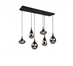 Trio Lumina piekarama lampa 6-pc E14 matt black brushed steel 317000632 4017807542295