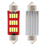 Autolambid, Mootorratta ja traktori valgustid // Auto LED-pirnid ja komplektid // Żar&oacute;wki led canbus 4014 12smd festoon c5w c10w c3w 41mm white 12v 24v amio-01291