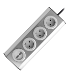 Uued tooted // Gniazdo meblowe, kuchenne  z ładowarką USB, montowane na rzepy z przewodem 1,5m - 3x2P+Z schuko, 2xUSB, INOX z przewodem 1,5m.
