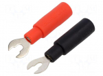 Laboratory connector: fork terminals | 60VDC | 5A | black,red | 30VAC