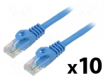 Patch cord | U/UTP | Cat: 6 | RJ45 plug,both sides | stranded | CCA