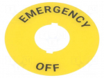 Description label | 22mm | SF2ER | Button marking: EMERGENCY,OFF