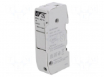 Fuse holder | 10.3x38mm | for DIN rail mounting | 32A | 500VAC | grey