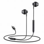 Wired headphones yesido  YH49 Aluminum Alloy In-ear Earphone With Remote Control Type-C Interface Wired Headphones Black