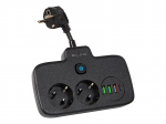 T&ouml;&ouml;riistad ja m&otilde;&otilde;teseadmed // Uued tooted t&ouml;&ouml;riistade, tarvikute kategoorias // 98-233# Rozgałęźnik ps-310u 3-gniazda 3xusb 0.1m czarny 2x1mm przedłużacz`