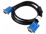Cable | D-Sub 15pin HD plug,both sides | shielded twofold | black