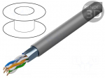 Wire | F/UTP | 4x2x26AWG | 5e | stranded | Cu | LSZH | grey | 500m | 72V
