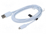 Cable | USB 2.0 | Apple Lightning plug,USB A plug | nickel plated