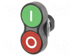 Switch: double | 22mm | Stabl.pos: 1 | green/red | IP65 | flat | 46 | Pos: 2