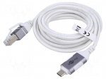 Cable | slim,USB 3.1 | RJ45 plug,USB C plug | nickel plated | 3m
