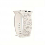 Riff Laser carved Silicone strap" Butterfly" for Apple iWach series 42 /44 /45 /49 mm Creme
