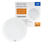 LED ceiling light PNI D-Light CL2425 24W, round 29 cm, 4200K, 230V power supply, 2640 lm, neutral white