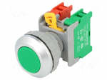 Switch: push-button | Stabl.pos: 1 | NC + NO | 30mm | green | IP65 | Pos: 2