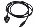 Cable | 2x0.75mm2 | IEC C7 female,IS 1293 (D) plug | PVC | 3m | black