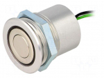Switch: vandal resistant | Pos: 2 | SPST-NO | 0.05A/24VDC | IP65 | green