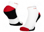 Work socks | Size: 43-46 | white-red | short | 3pcs.