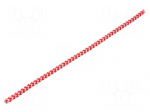 Rope | polypropylene | &Oslash;rope: 4mm | L: 50m | with a core | white-red