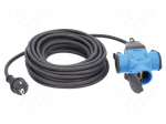 Extension lead | 3G1.5mm2 | 10m | rubber | black | Sockets no: 3 | 16A