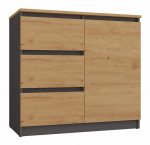 Topeshop 1D3S ANT/ART BA KPL chest of drawers