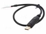 Cable | USB 2.0 | wires,USB A plug | 0.5m | black | Cu | Interface: RS485