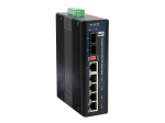 LevelOne 6-Port Gigabit PoE Industrial Switch, 802.3at/af PoE, 4 PoE Outputs, 1 x SFP, 1 x SFP/RJ45 Combo, DIN-Rail, -40&deg;C to 75&deg;C, 126W, voltage booster