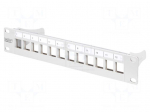 Patch panel | Keystone | RACK | grey | rack 10" | Number of ports: 12