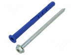 Plastic anchor | with screw | 10x120 | zinc-plated steel | FF1 | 10mm