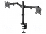 Holder | table edge | 8kg | 15&divide;32" | black | Arm len: 389mm | monitor x2