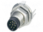 Connector: M8 | male | PIN: 8 | 1.5A | 30V | IP67 | straight | shielded