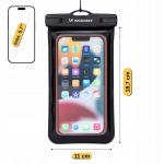 Case universal pocket Wozinsky WWE-01 Case Waterproof, with wrist strap PVC phone armband case Black