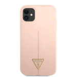 Guess Silicone Line Triangle maciņ&scaron; telefonam iPhone 11 rozā