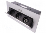Plug socket strip: furniture | IP20 | Body dim: 265x130x64mm | 16A