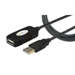 Techly USB 2.0 aktiivne pikenduskaabel, Hi-Speed, 10m, Black