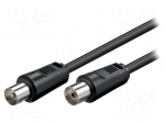 Cable | 75&Omega; | 10m | coaxial 9.5mm socket,coaxial 9.5mm plug | black