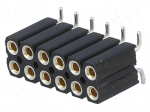 Socket | pin strips | female | PIN: 12 | vertical | 2.54mm | SMT | 2x6