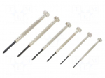 Kit: screwdrivers | Pcs: 6 | precision | Phillips,slot | Package: box