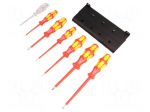 Kit: screwdrivers | Pcs: 7 | insulated | 1kVAC | Pozidriv&reg;,slot