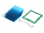 Heatsink: extruded | grilled | BGA | blue | L: 40mm | W: 40mm | H: 17.5mm