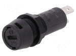 Fuse holder | cylindrical fuses | 5x20mm | 10A | Mounting: on panel