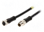 Cable: for sensors/automation | M8-M8 | male | female | PIN: 4 | plug