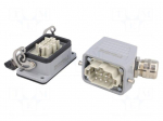 Connector: HDC | male + female | plug + socket | HE | PIN: 6 | 6+PE | PG16