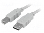 Cable | USB 2.0 | USB A plug,USB B plug | 5m | light grey