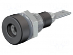 Socket | 2mm banana | 10A | 23mm | black | Mounting: soldered,on panel