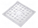 LED lens | square | Mat: PMMA plexiglass | transparent | H: 9.5mm