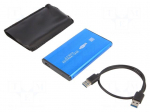 Hard discs housing: 2,5" | SATA III,USB 3.0 | aluminium | PnP | blue