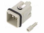 Connector: HDC | male | HQ | PIN: 8 | 10A | 400V | 7+PE | size 1 | crimped