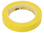Tape: marking | yellow | L: 33m | W: 19mm | Thk: 0.13mm | 2.5N/cm | 130%
